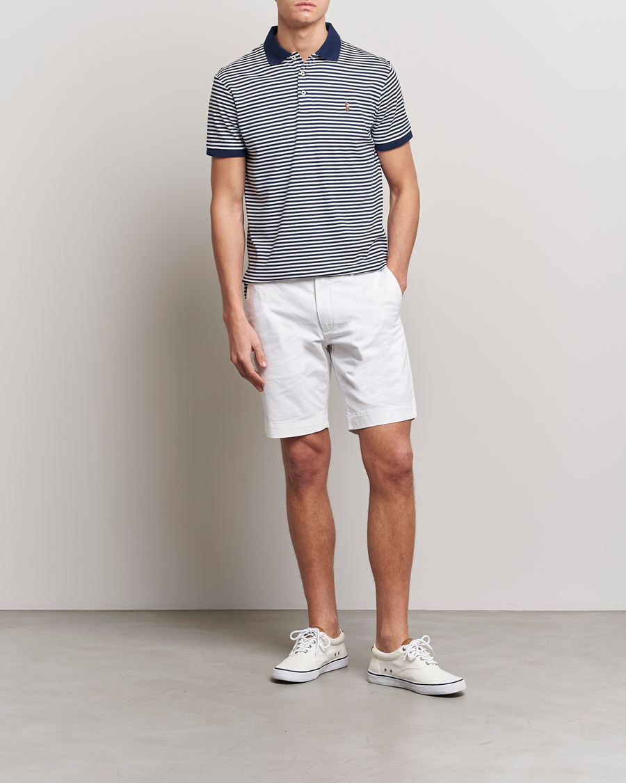 Men | Polo Shirts | Polo Ralph Lauren | Luxury Pima Cotton Striped Polo French Navy/White