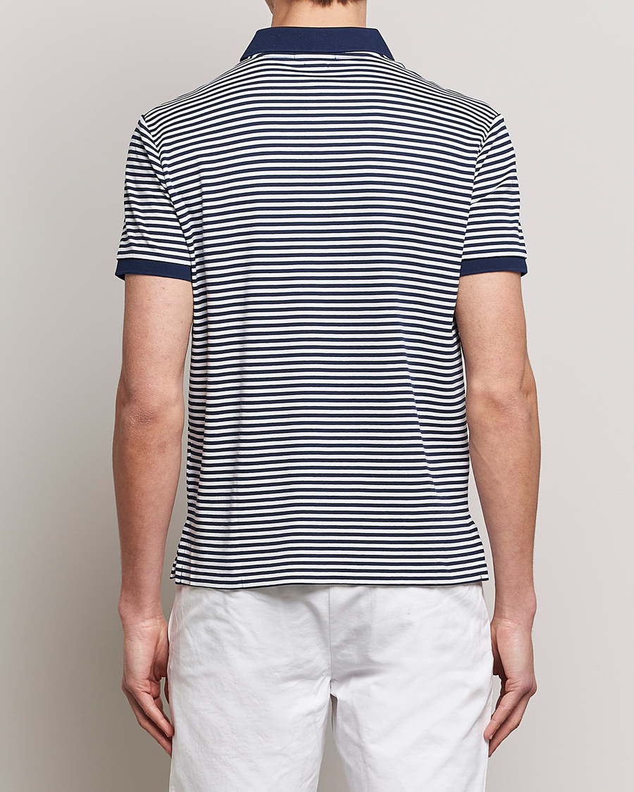 Men | Polo Shirts | Polo Ralph Lauren | Luxury Pima Cotton Striped Polo French Navy/White