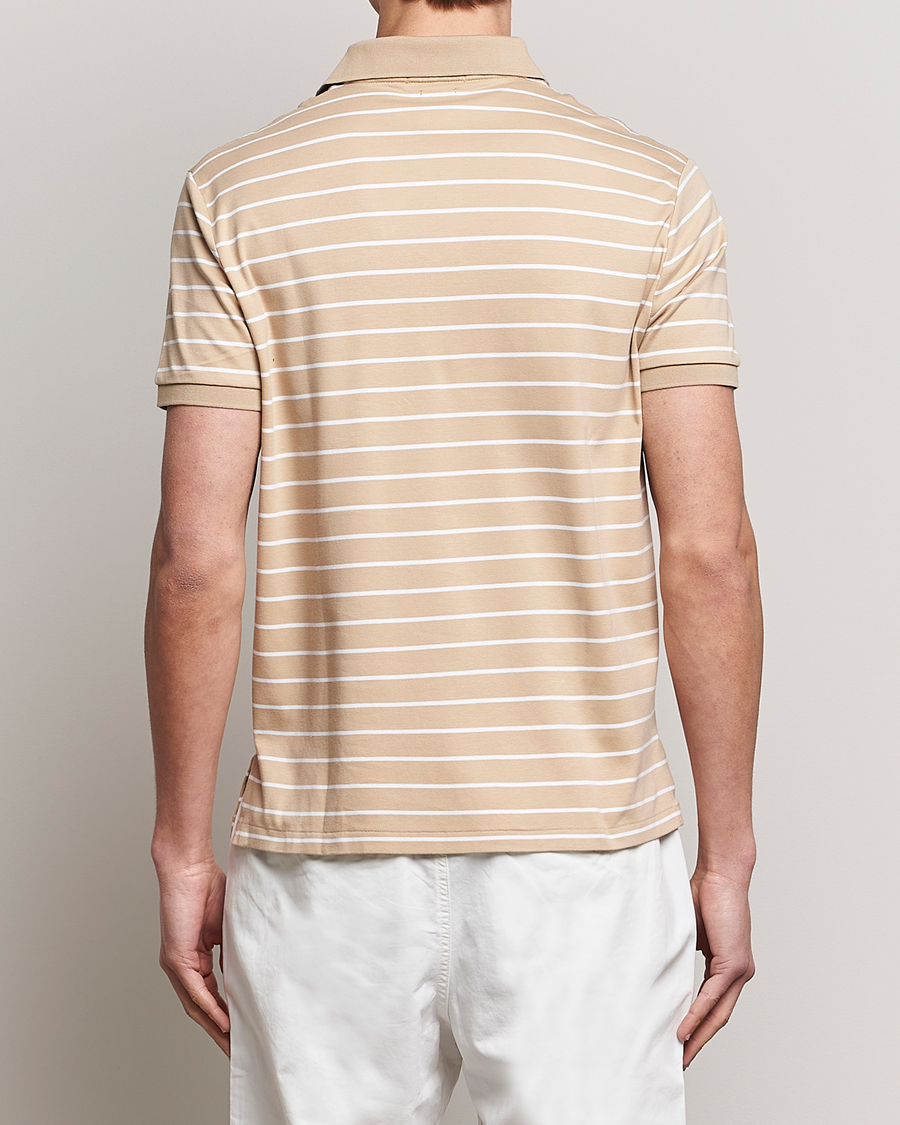 Men | Polo Shirts | Polo Ralph Lauren | Luxury Pima Cotton Striped Polo Sand Dune/White