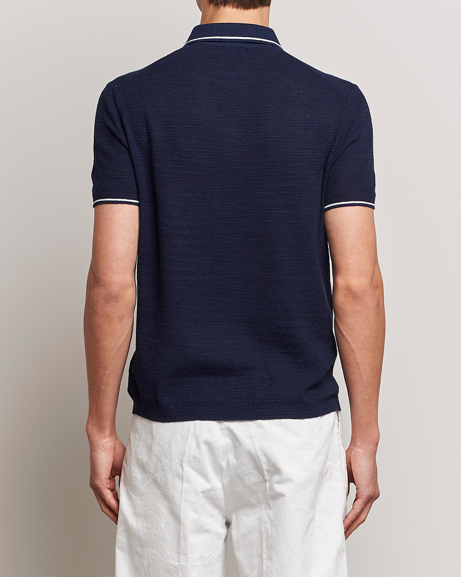 Men | Polo Shirts | Polo Ralph Lauren | Cotton/Linen Textured Polo Bright Navy