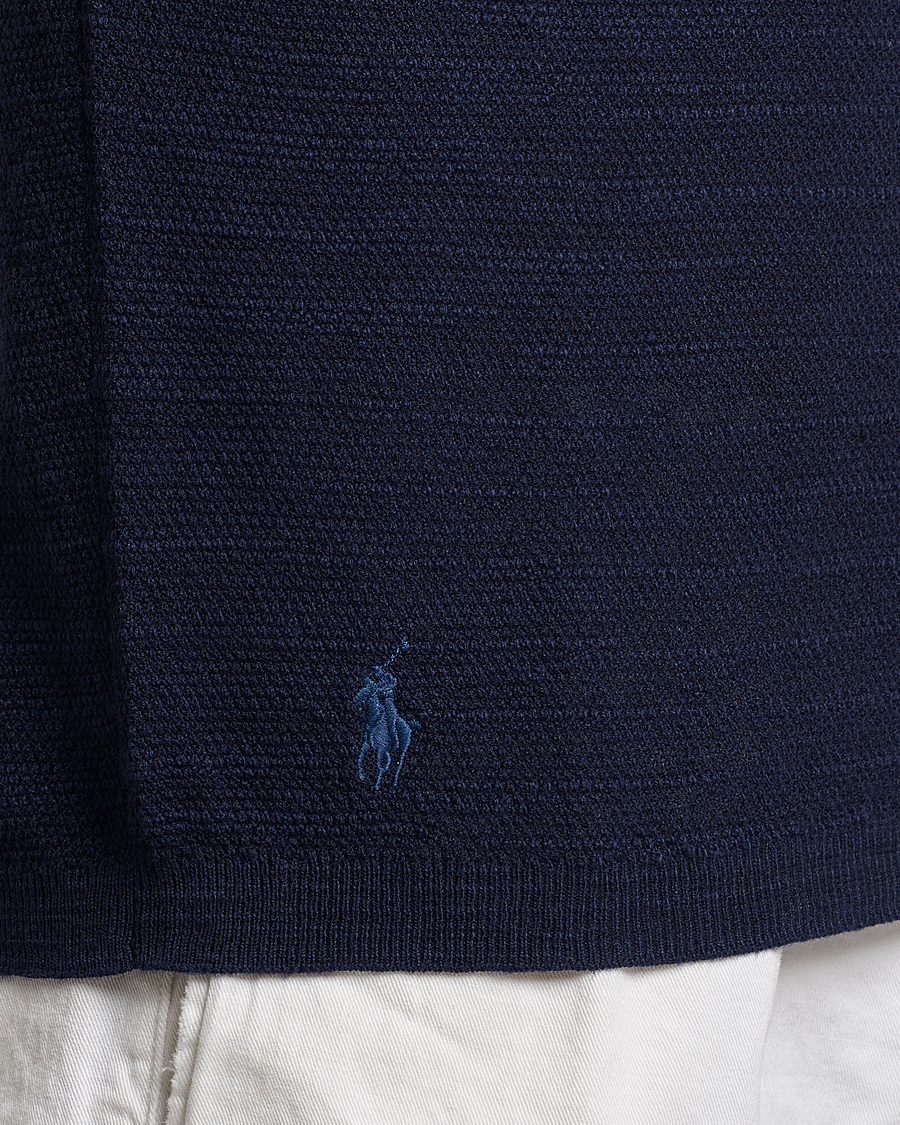 Men | Polo Shirts | Polo Ralph Lauren | Cotton/Linen Textured Polo Bright Navy