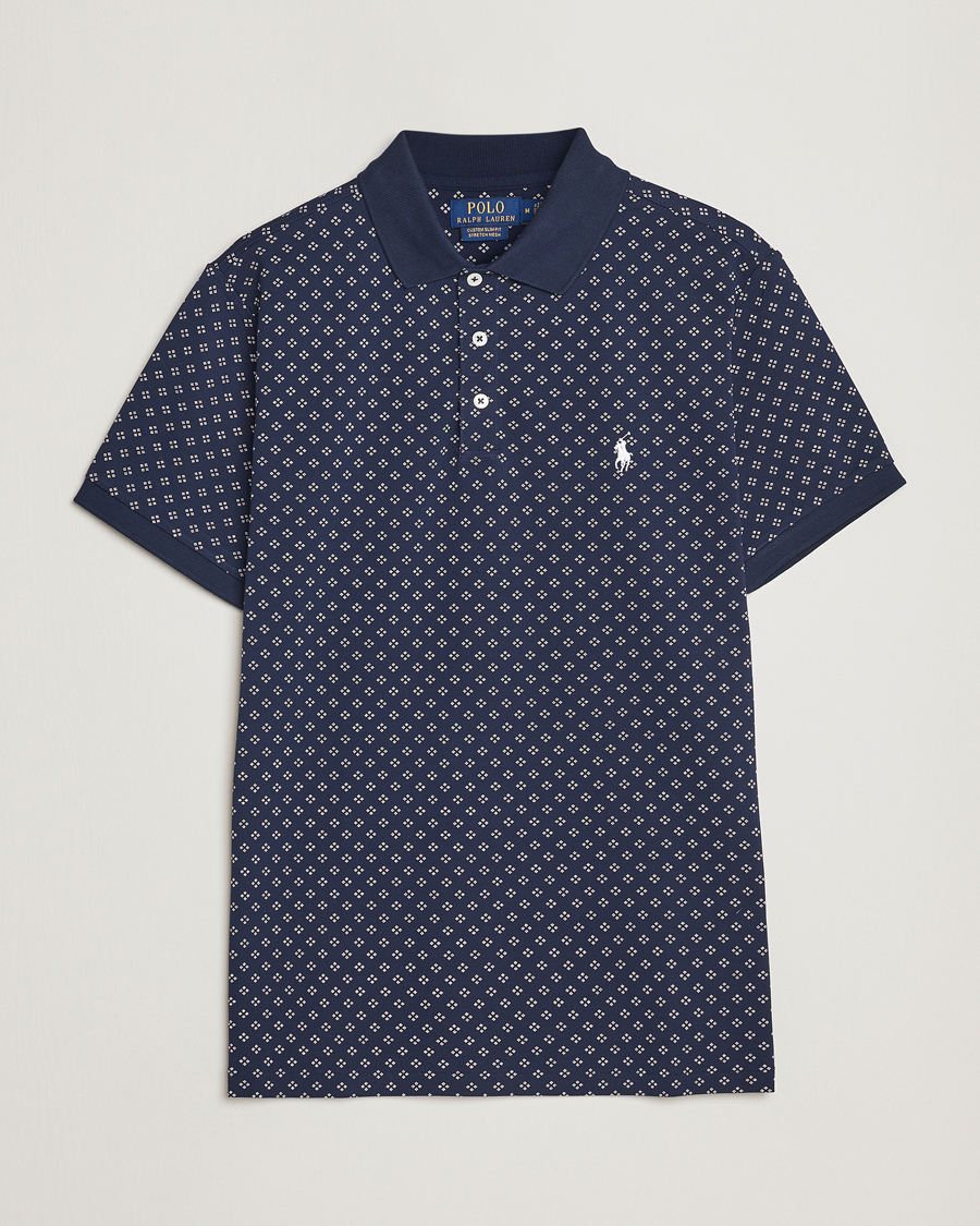 Men | Polo Shirts | Polo Ralph Lauren | Custom Slim Fit Diamond Dots Polo Newport Navy