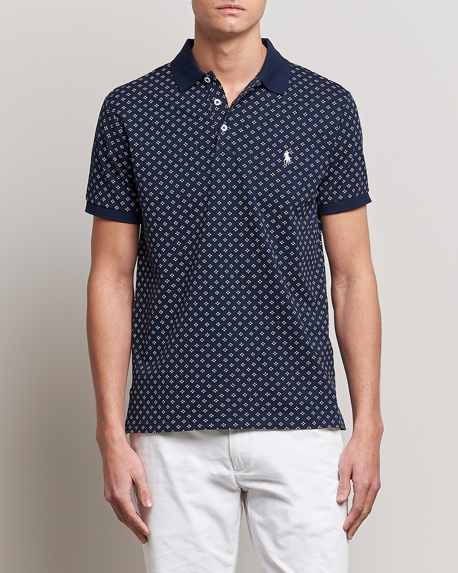 Men | Polo Shirts | Polo Ralph Lauren | Custom Slim Fit Diamond Dots Polo Newport Navy