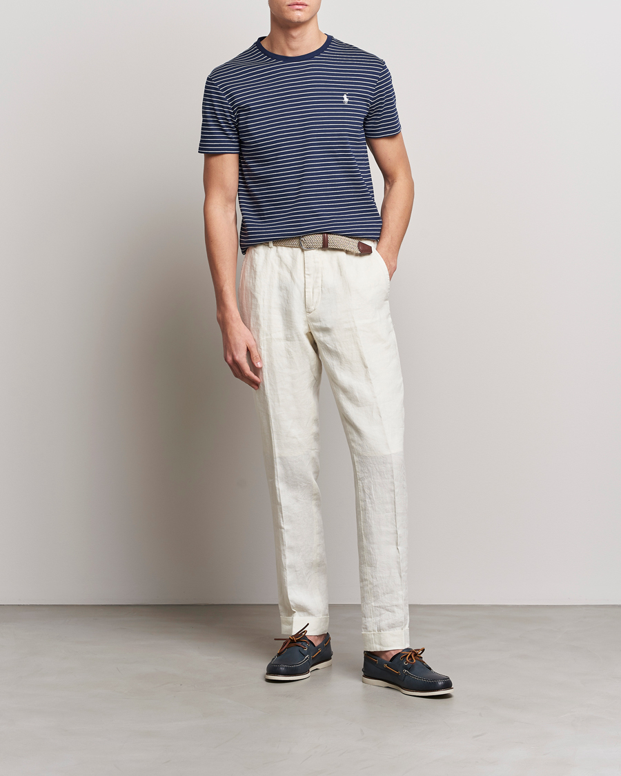 Men | T-Shirts | Polo Ralph Lauren | Luxury Pima Cotton Striped T-shirt Navy/White