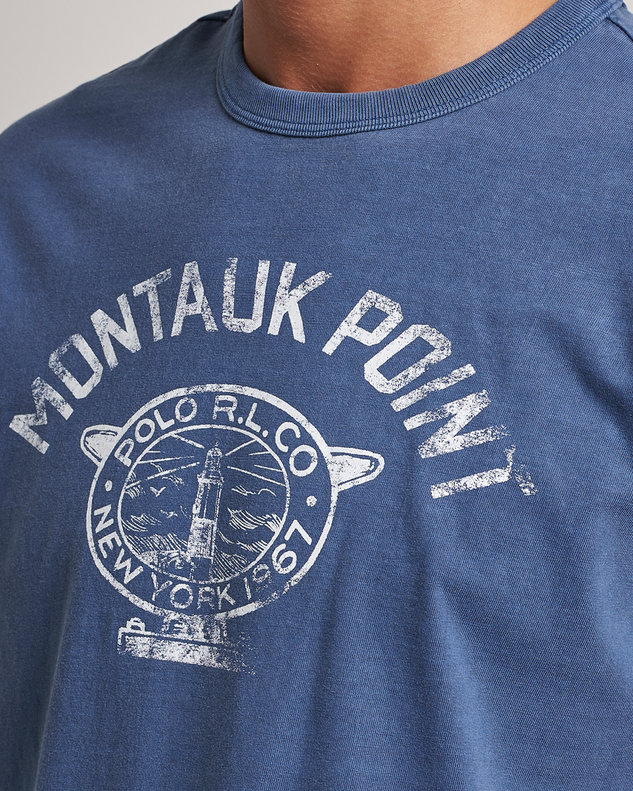 Men | T-Shirts | Polo Ralph Lauren | Graphic Logo Jerset Crew Neck T-Shirt Earth Blue