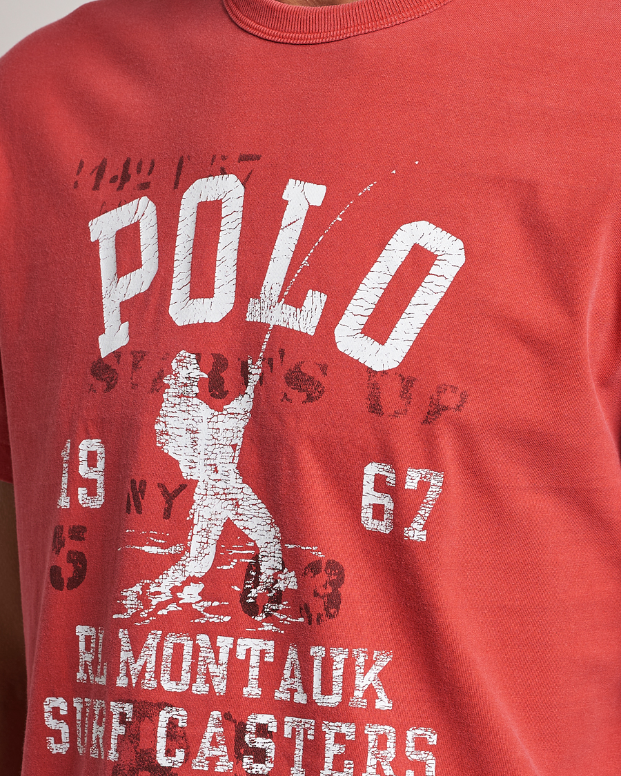 Men | T-Shirts | Polo Ralph Lauren | Graphic Logo Jerset Crew Neck T-Shirt Evening Red
