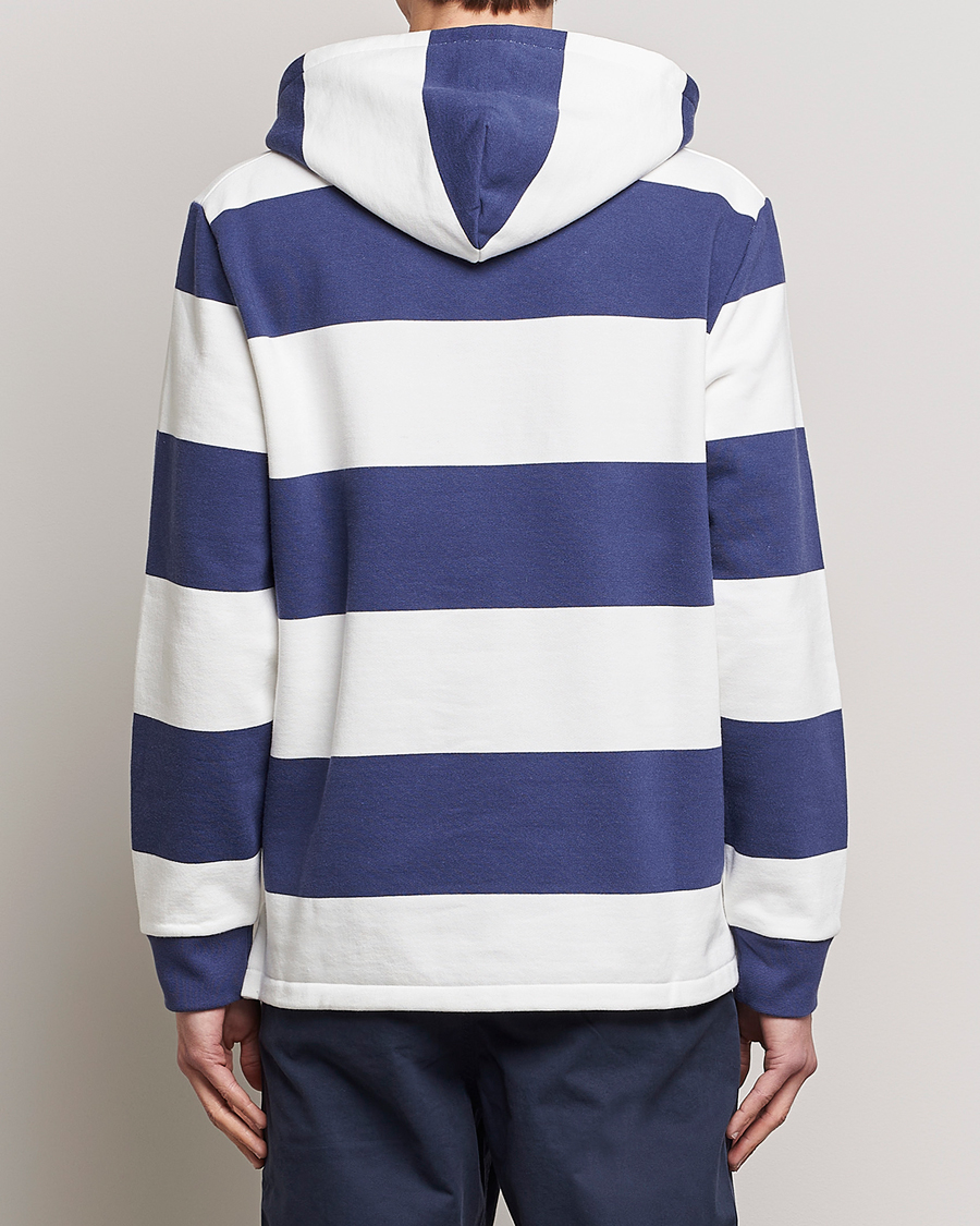 Men | Sweaters & Knitwear | Polo Ralph Lauren | Jersey Blockstriped Hoodie Boat Navy/White