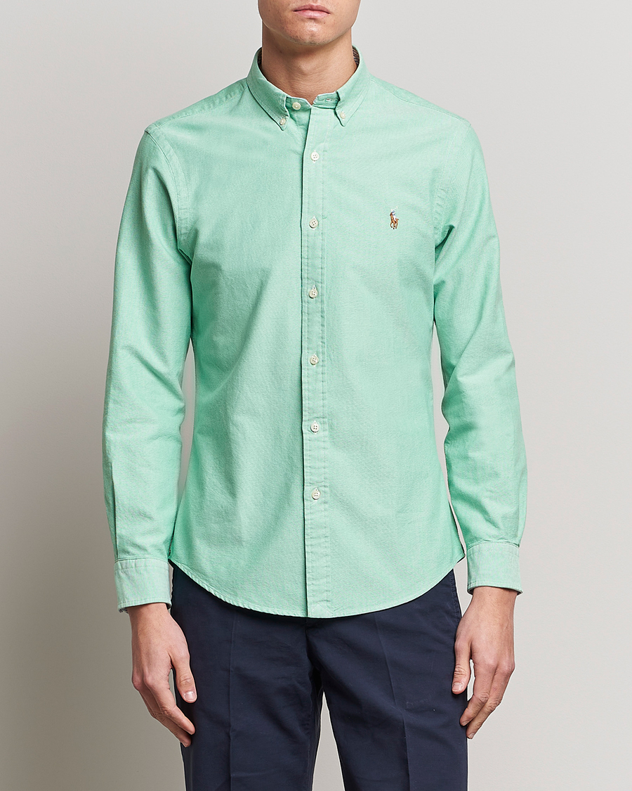 Men | Sale | Polo Ralph Lauren | Slim Fit Oxford Button Down Shirt Golf Green