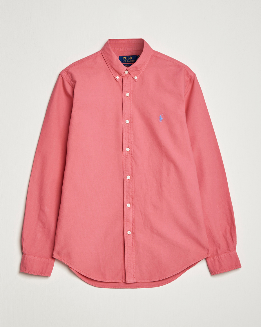 Men | Shirts | Polo Ralph Lauren | Slim Fit Garment Dyed Oxford Red Sky