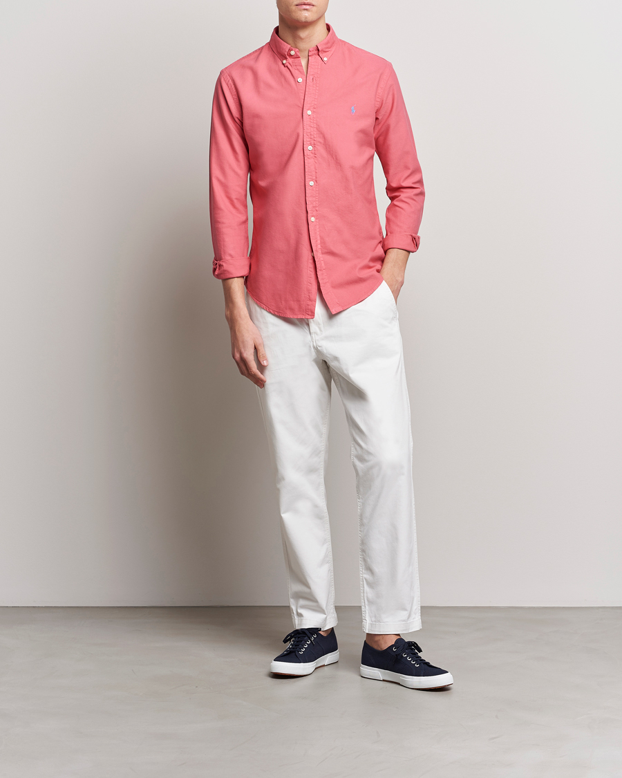 Men | Shirts | Polo Ralph Lauren | Slim Fit Garment Dyed Oxford Red Sky