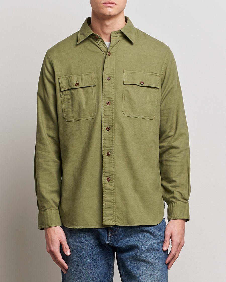 Men | Overshirts | Polo Ralph Lauren | Cotton Overshirt Sage Olive