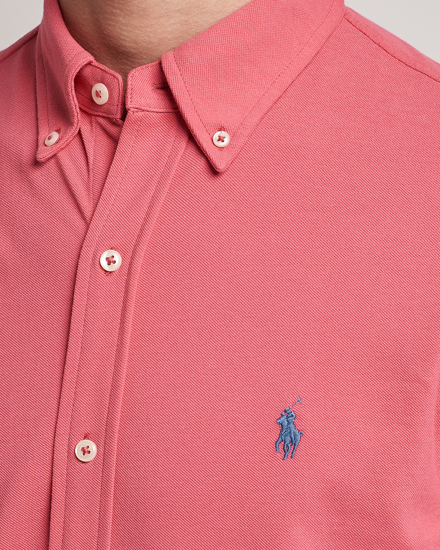 Men | Shirts | Polo Ralph Lauren | Slim Fit Featherweight Mesh Shirt Red Sky