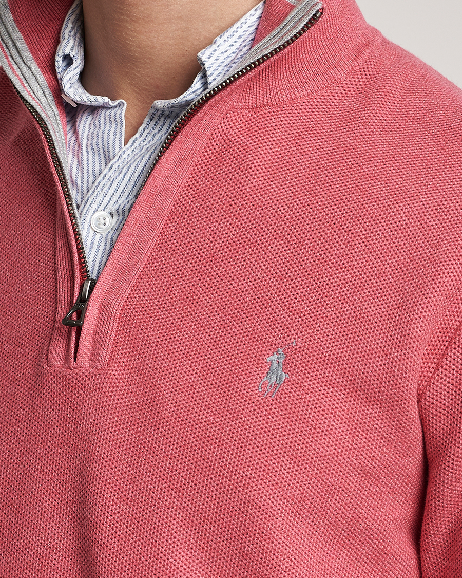 Men | Sweaters & Knitwear | Polo Ralph Lauren | Textured Half-Zip Red Sky Heather