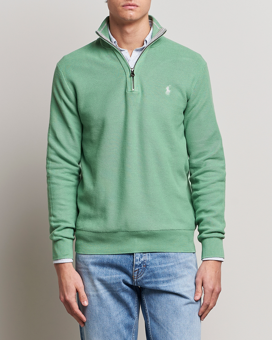 Men | Sweaters & Knitwear | Polo Ralph Lauren | Textured Half-Zip Pistachio Green