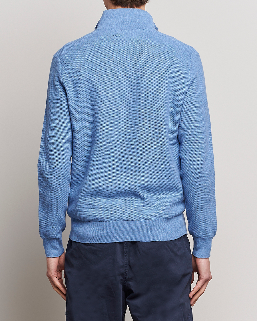Men | Sweaters & Knitwear | Polo Ralph Lauren | Textured Half-Zip Summer Blue