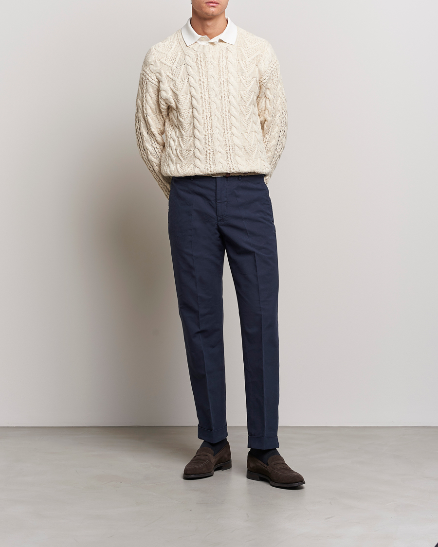 Men | Sweaters & Knitwear | Polo Ralph Lauren | Knitted Fishermen Sweater Cream