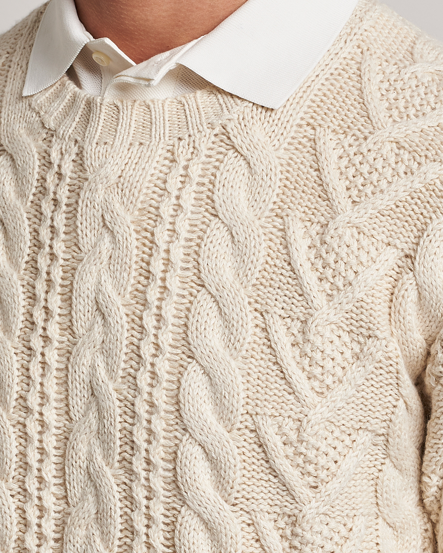 Men | Sweaters & Knitwear | Polo Ralph Lauren | Knitted Fishermen Sweater Cream