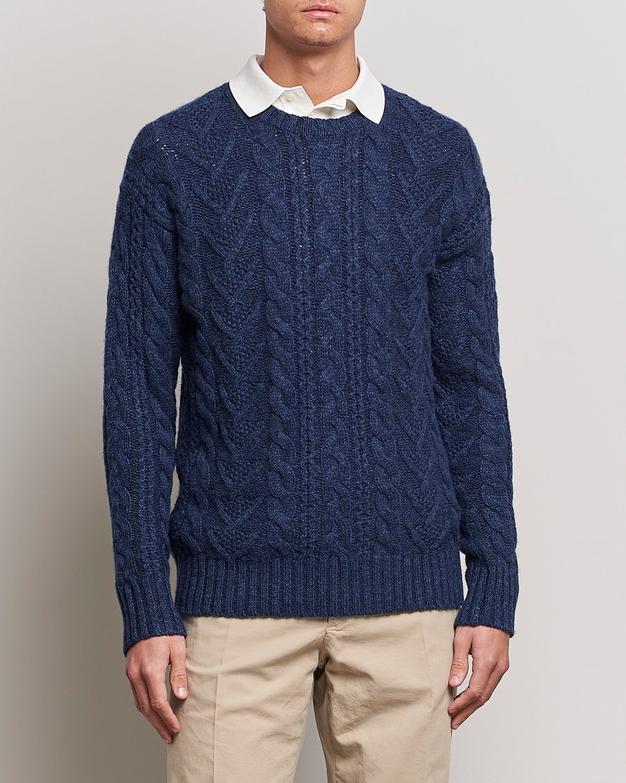 Men |  | Polo Ralph Lauren | Knitted Fishermen Sweater Mid Blue Heather