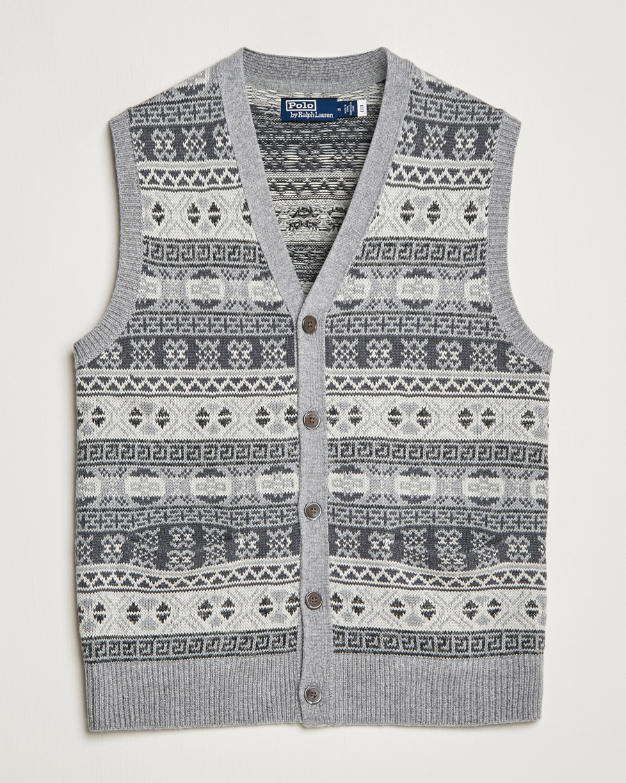 Men | Sweaters & Knitwear | Polo Ralph Lauren | Knitted Fairisle Vest Grey