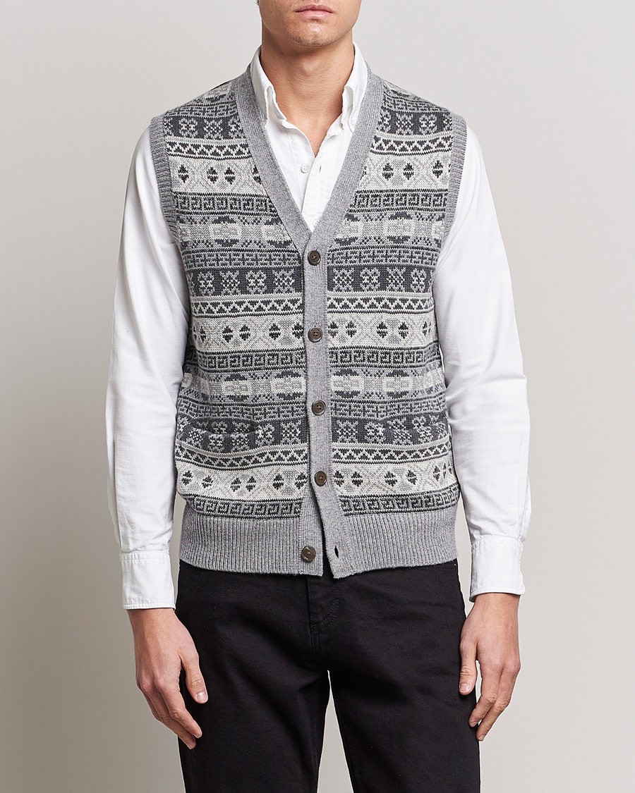 Men | Pullovers | Polo Ralph Lauren | Knitted Fairisle Vest Grey