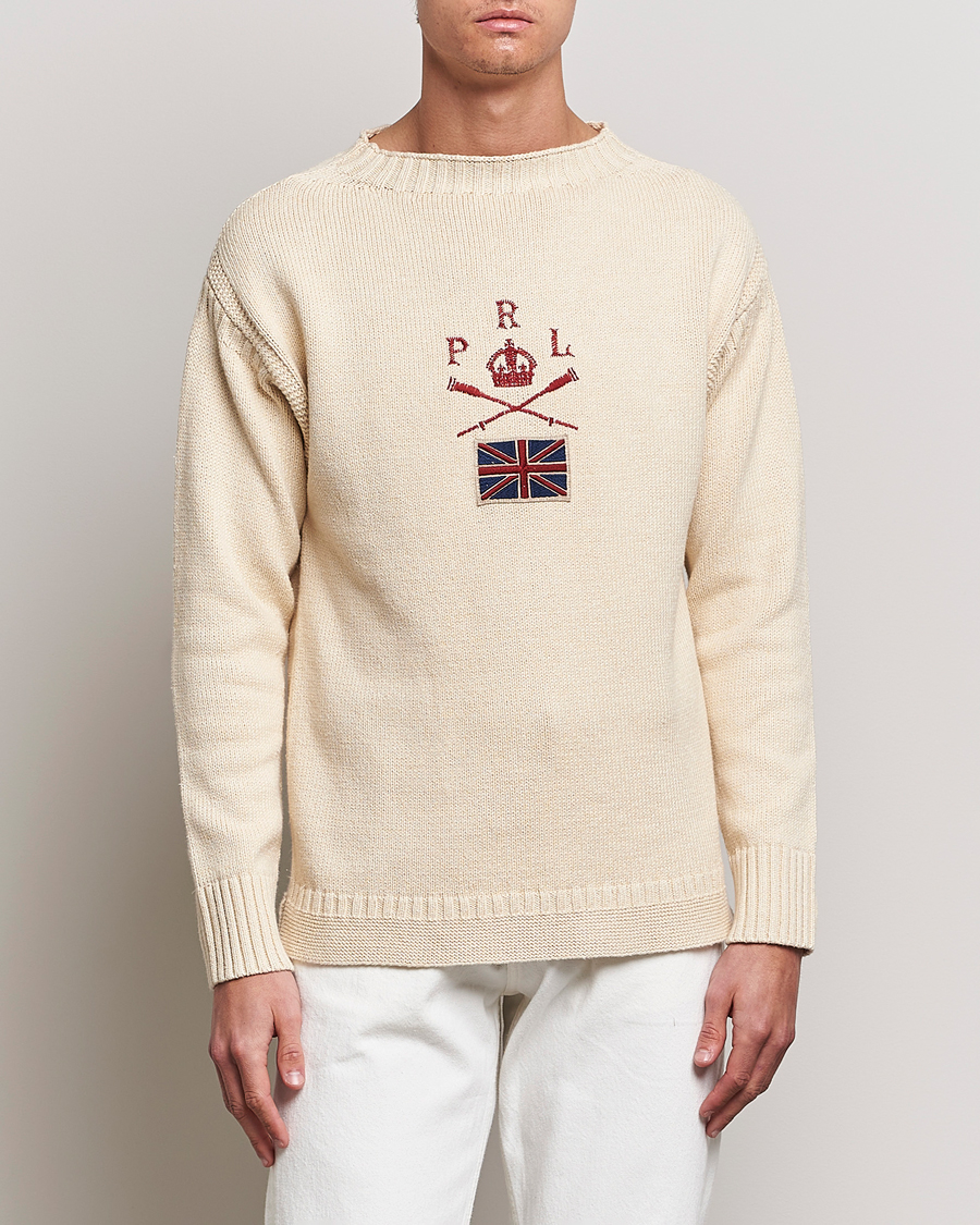 Men | Knitted Jumpers | Polo Ralph Lauren | Knitted Anchor Sweater Cream