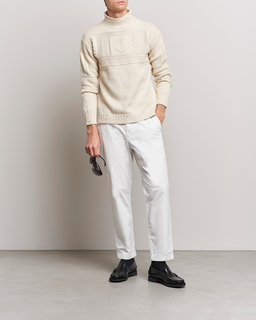 Men | Sweaters & Knitwear | Polo Ralph Lauren | Knitted Fishermen Sweater Cream