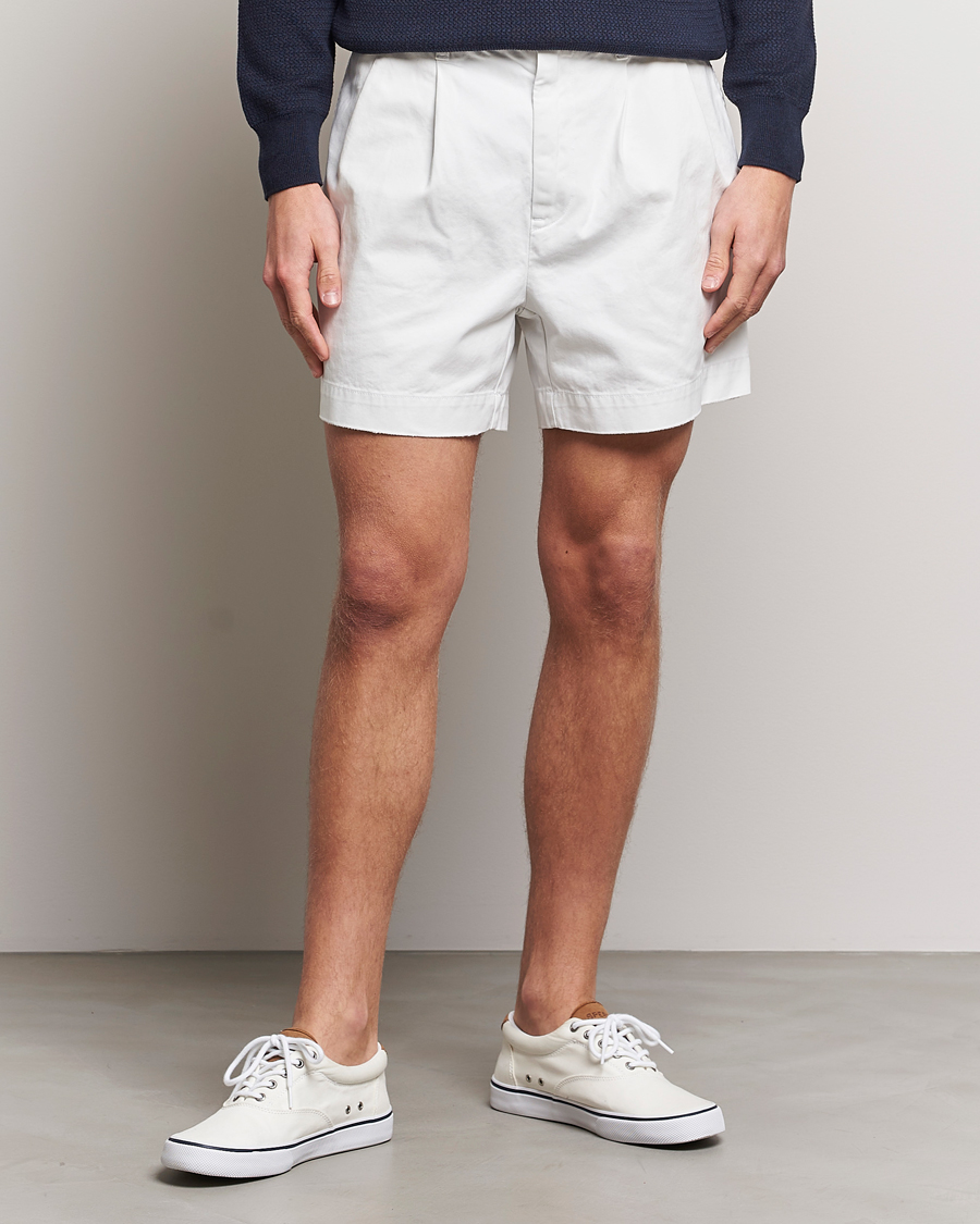 Men | Shorts | Polo Ralph Lauren | Twill Pleated Regatta Shorts Deckwash White
