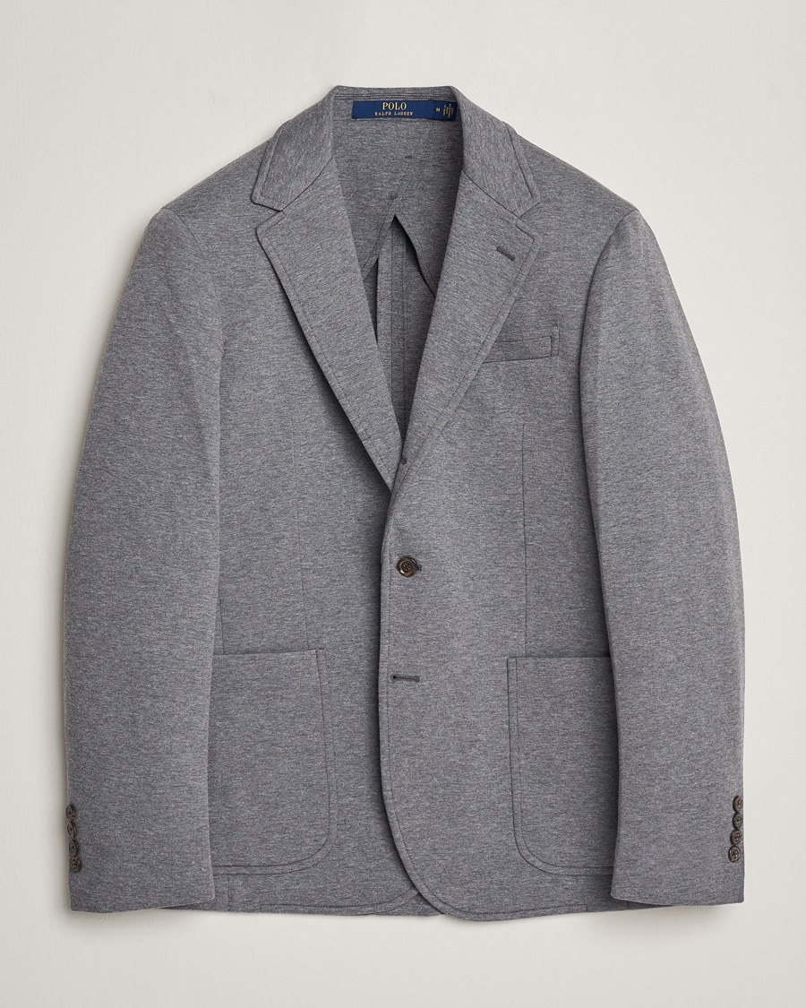 Men | Blazers | Polo Ralph Lauren | Double Knit Jersey Blazer Medium Grey Heather