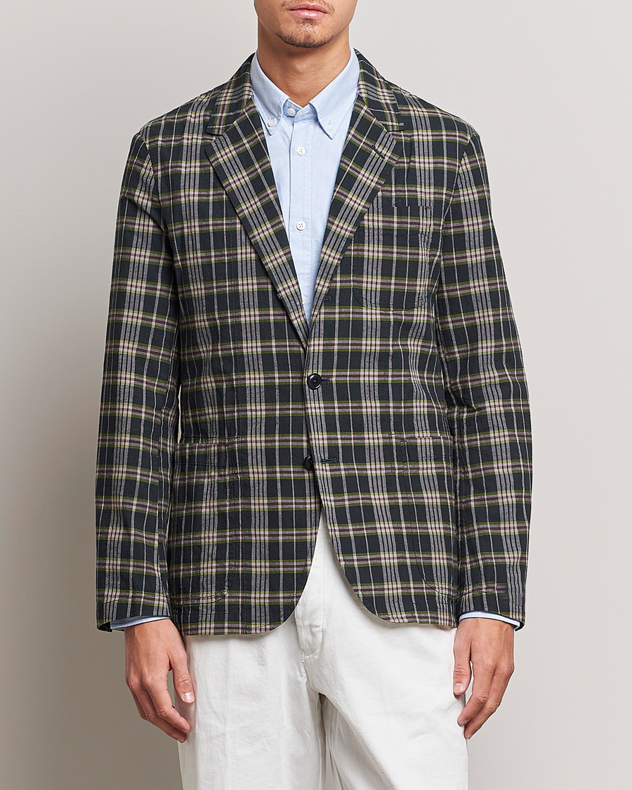 Men | Cotton Blazers | Polo Ralph Lauren | Cotton Madras Checked Blazer Navy/Olive/Burgundy