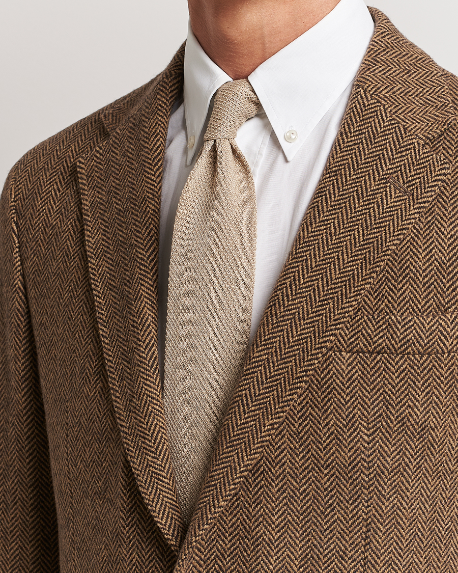 Men |  | Polo Ralph Lauren | Linen Knitted Tie Tan