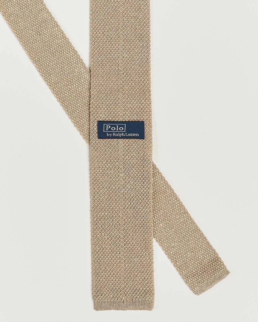 Men | Polo Ralph Lauren Linen Knitted Tie Tan | Polo Ralph Lauren | Linen Knitted Tie Tan