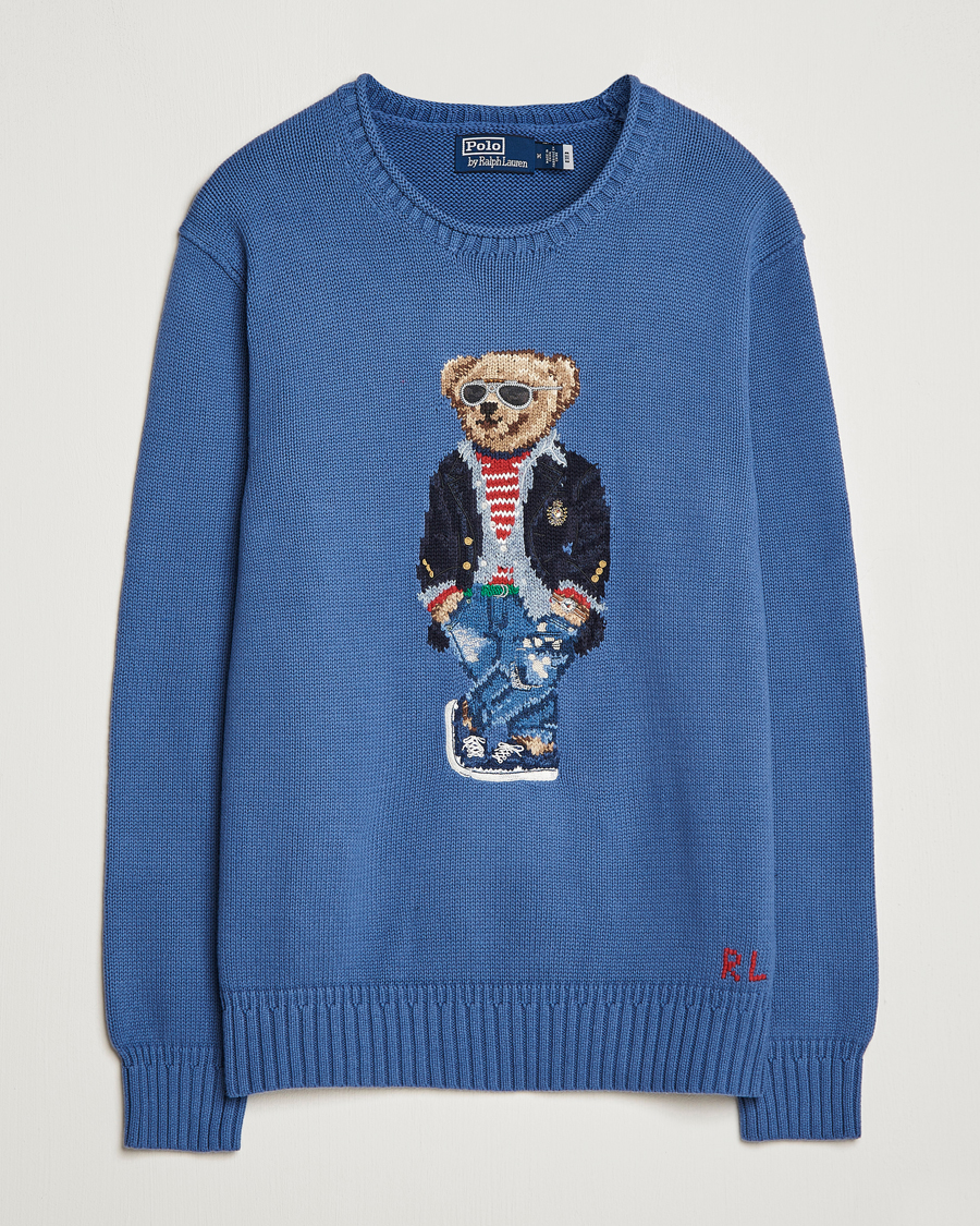 Men | Sweaters & Knitwear | Polo Ralph Lauren | Cotton Knitted Bear Sweater Blue Haven