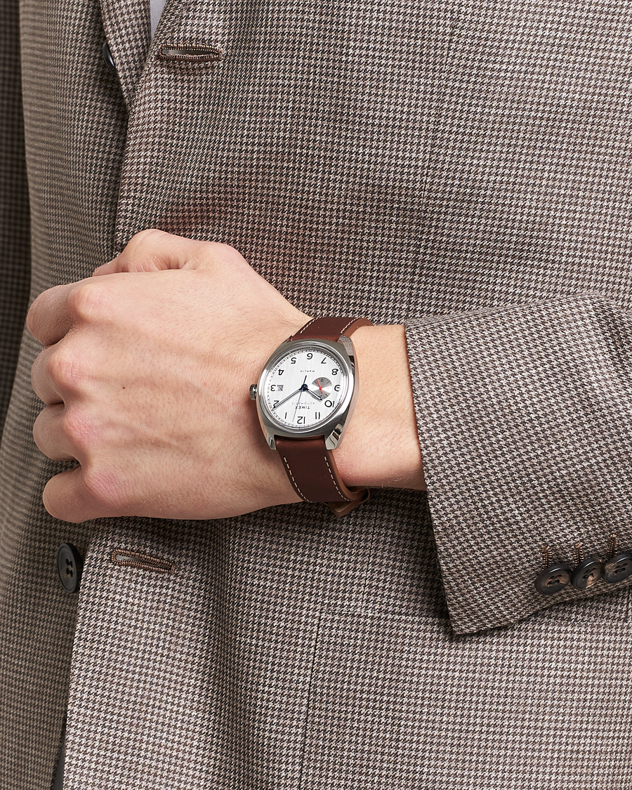 Men | Leather strap | Timex | Marlin Automatic 39mm Silver Dial