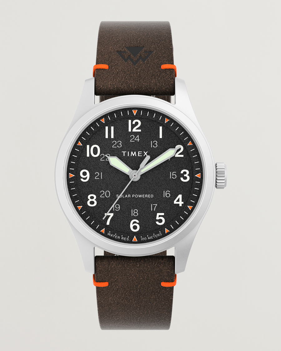 Men | Timex Field Post Solar Watch 36mm Textured Black Dial | Timex | Field Post Solar Watch 36mm Textured Black Dial