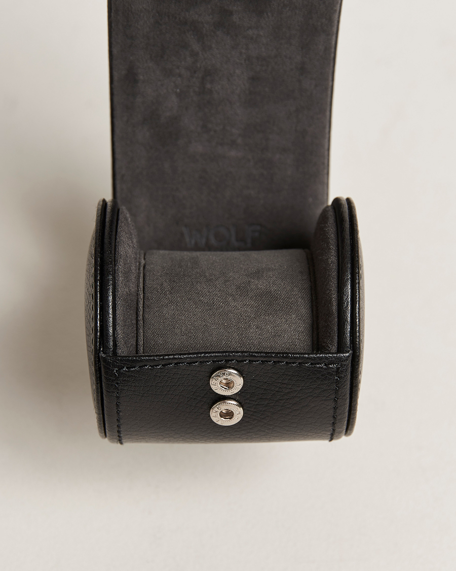 Men | Watch & Jewellery Boxes | WOLF | Single Watch Roll Black