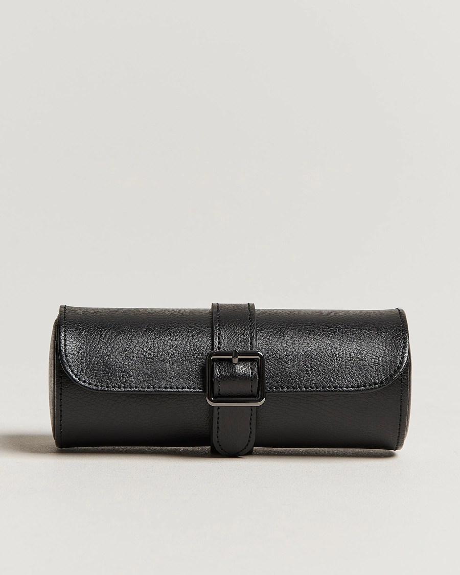 Men | Watch & Jewellery Boxes | WOLF | Triple Watch Roll Black