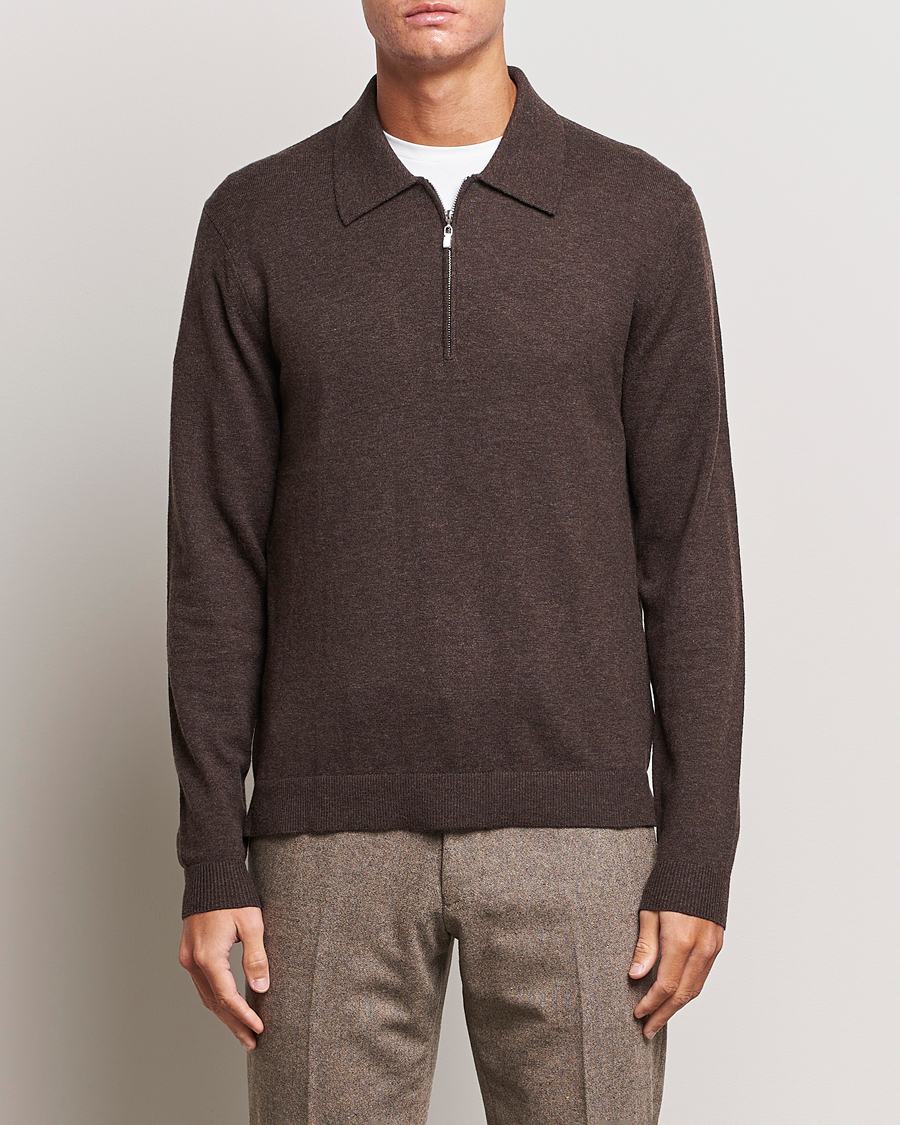 Tiger of Sweden Orbit Half Zip Merino Coffee at CareOfCarl.com