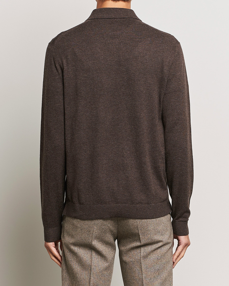 Men | Sweaters & Knitwear | Tiger of Sweden | Orbit Half Zip Merino Coffee