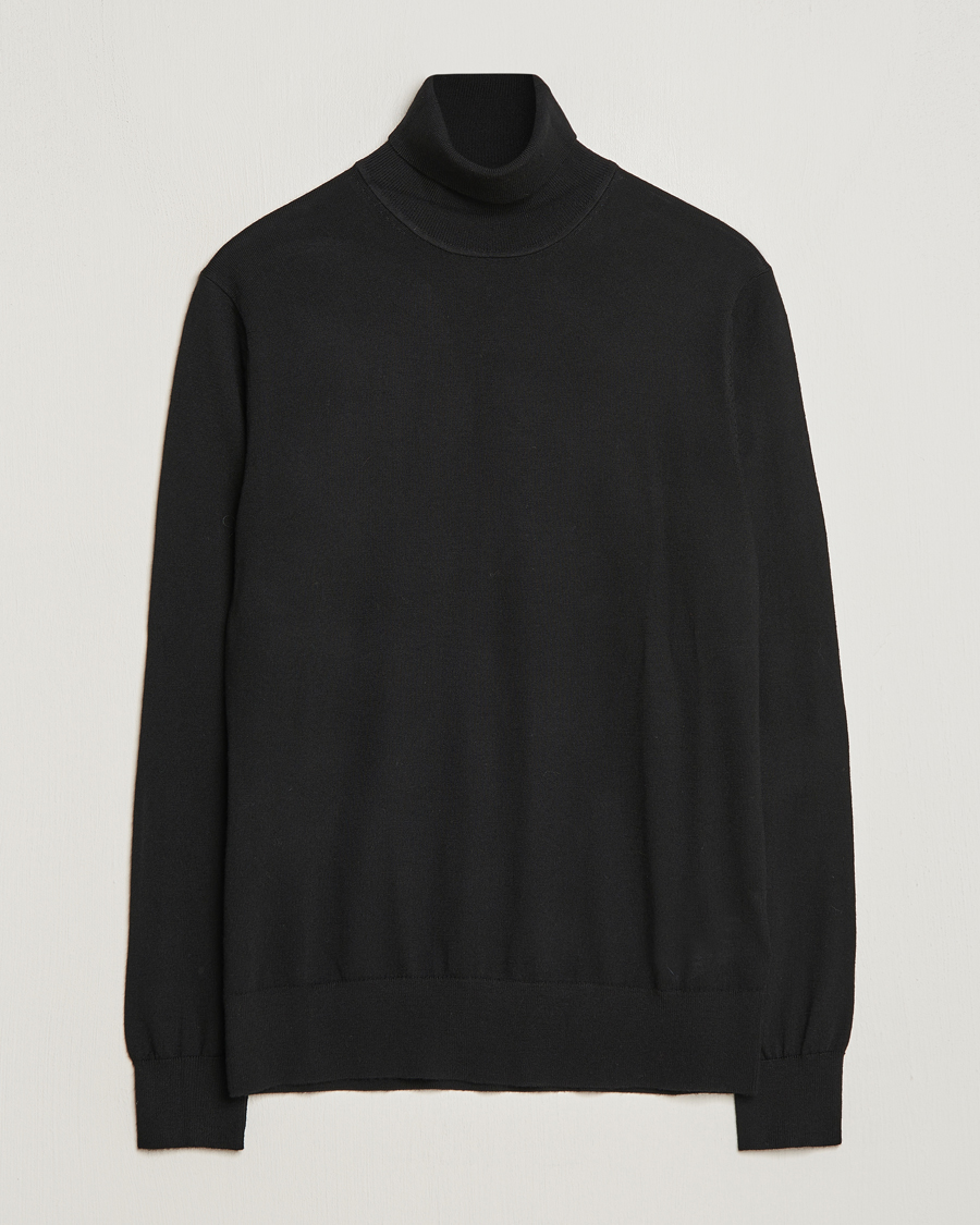 Men | Sweaters & Knitwear | Tiger of Sweden | Nevile Extra Fine Merino Polo Black