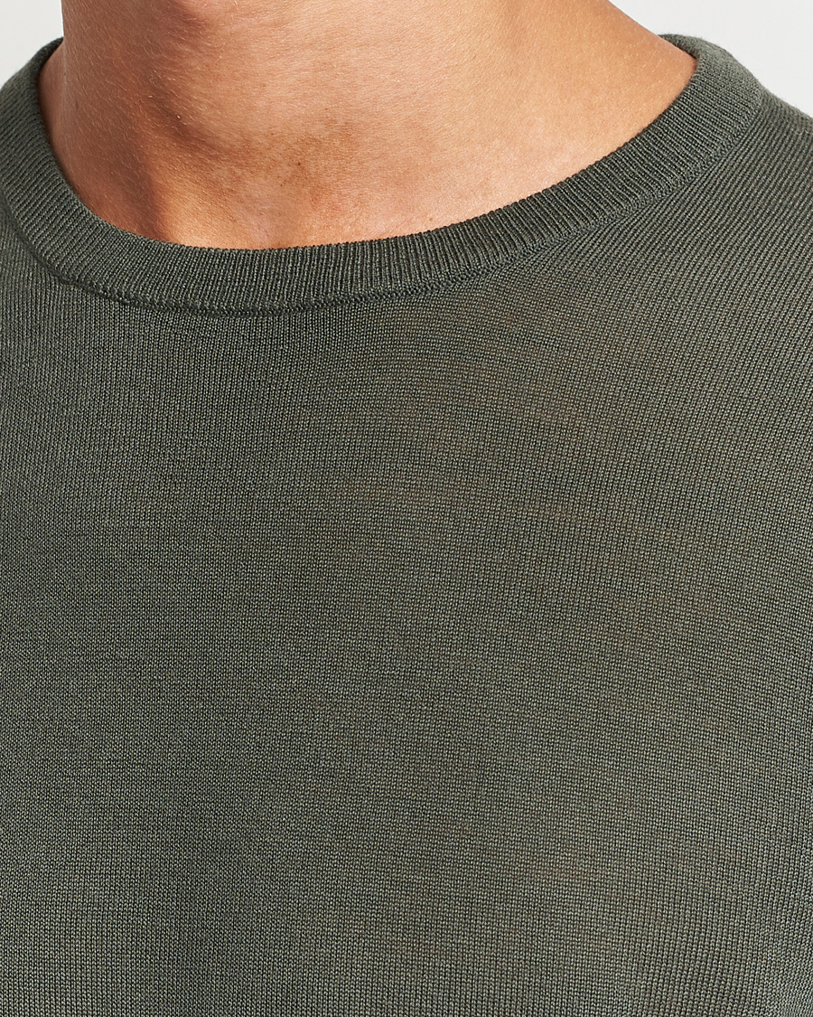 Men | Sweaters & Knitwear | Tiger of Sweden | Nichols Crew Neck Pullover Forest Green