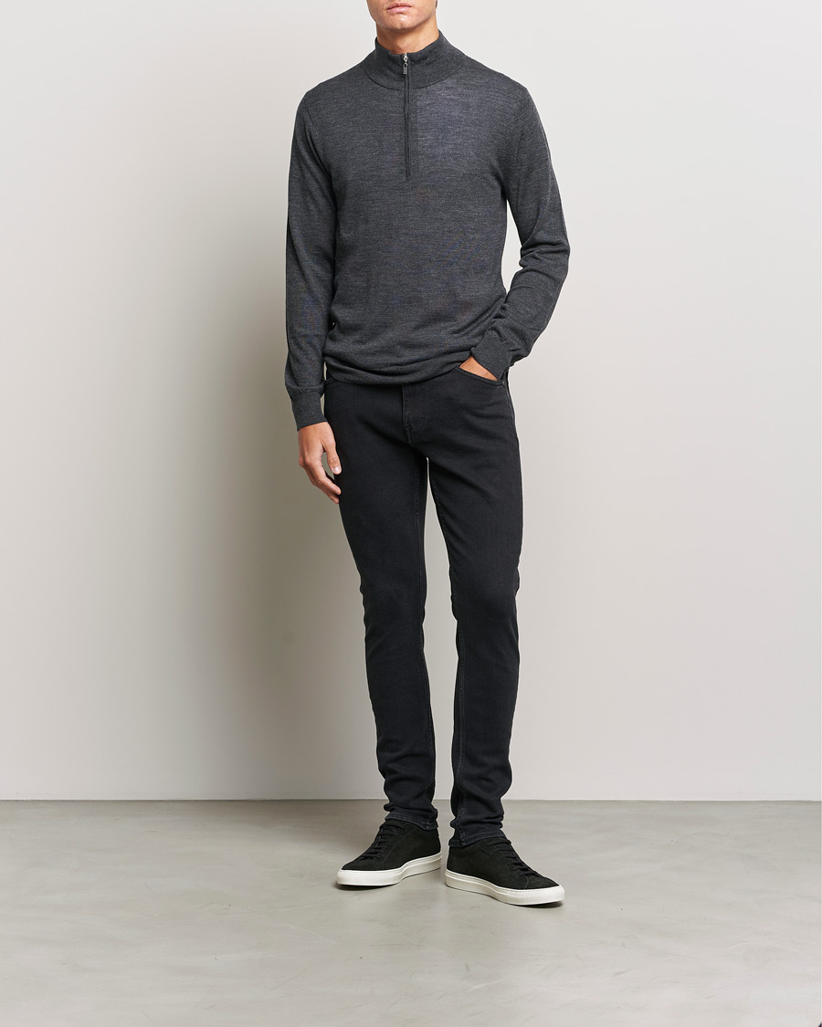 Men | Sweaters & Knitwear | Tiger of Sweden | Errol Merino Half Zip Grey