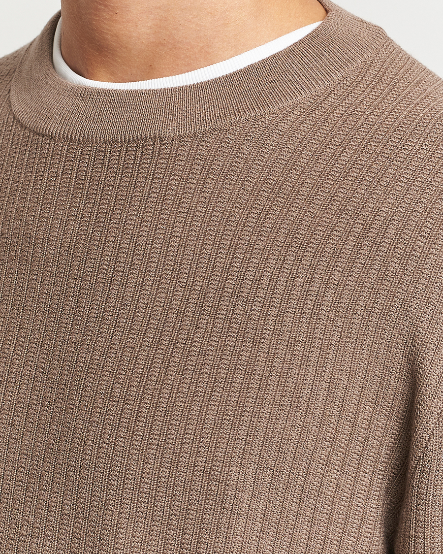 Men | Sweaters & Knitwear | Tiger of Sweden | Elssler Merino Pullover Olive Grey