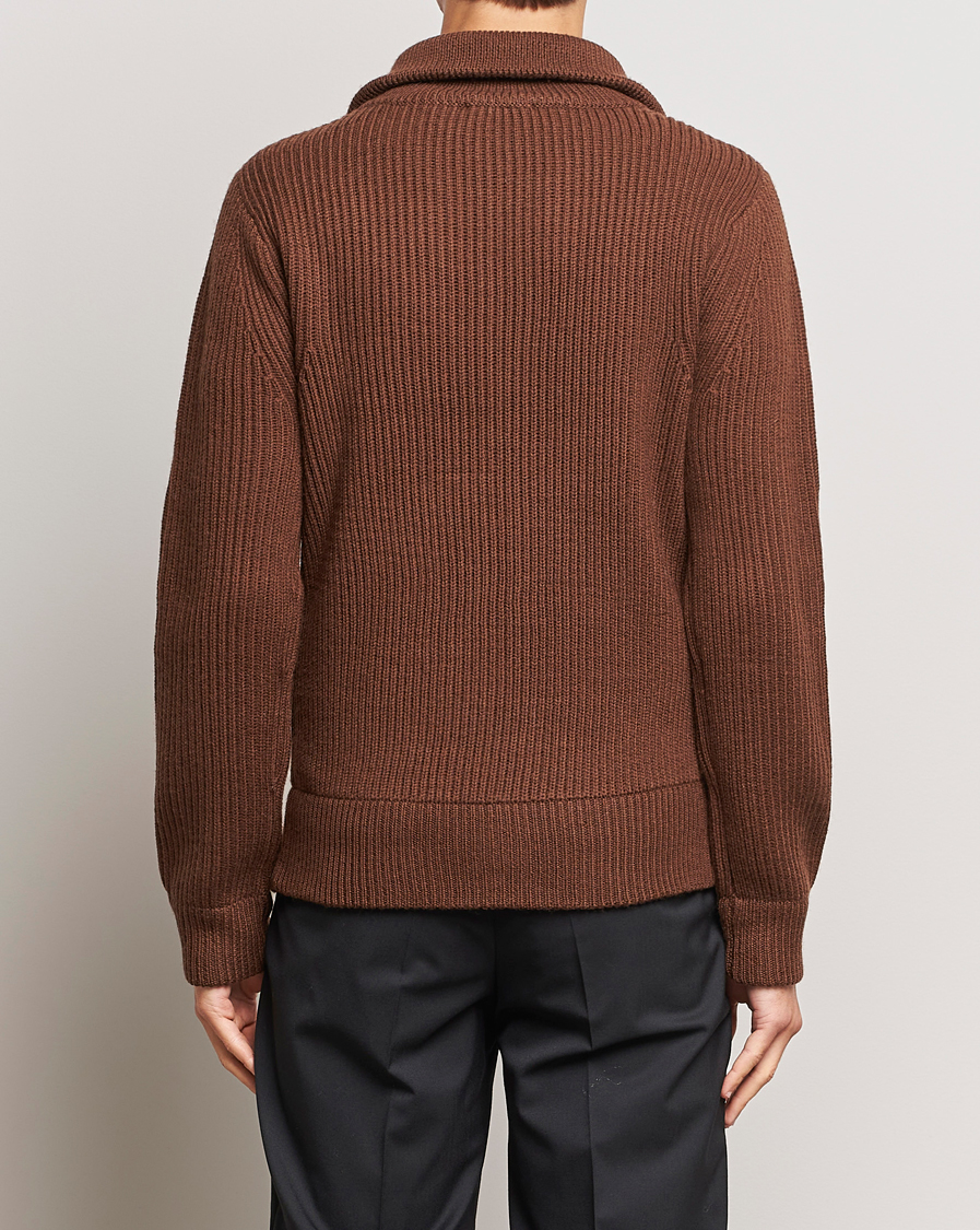 Men | Sweaters & Knitwear | Tiger of Sweden | Nyman Full Zip Golden Brown