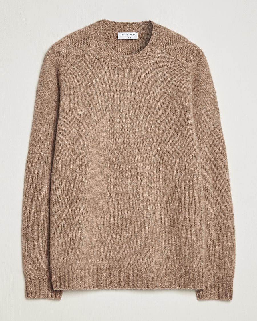 Men | Sweaters & Knitwear | Tiger of Sweden | Adryan Crew Neck Pullover Olive Grey