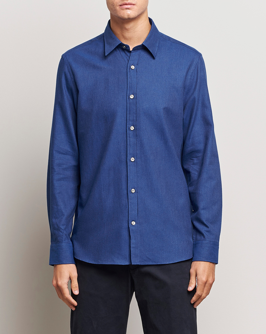 Men |  | Tiger of Sweden | Benjamin Flannel Shirt  Blue Melange