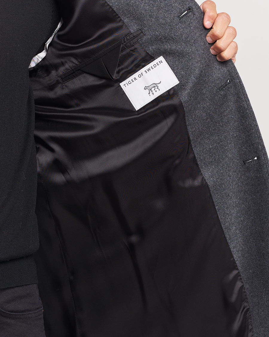 Men | Coats & Jackets | Tiger of Sweden | Cempsey Wool Coat Grey Melange