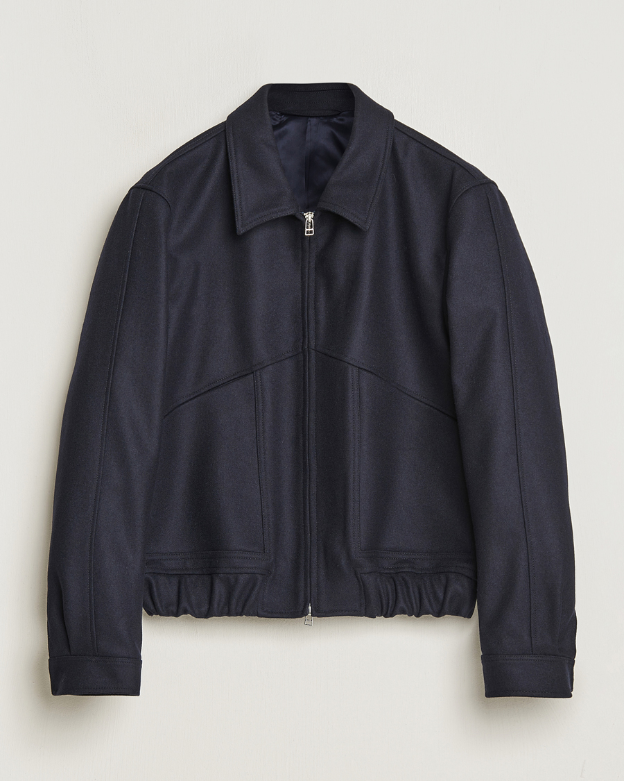 Men | Coats & Jackets | Tiger of Sweden | Eeven Wool Pilot Bomber Jacket Light Ink