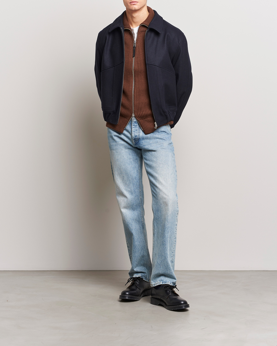 Men | Coats & Jackets | Tiger of Sweden | Eeven Wool Pilot Bomber Jacket Light Ink