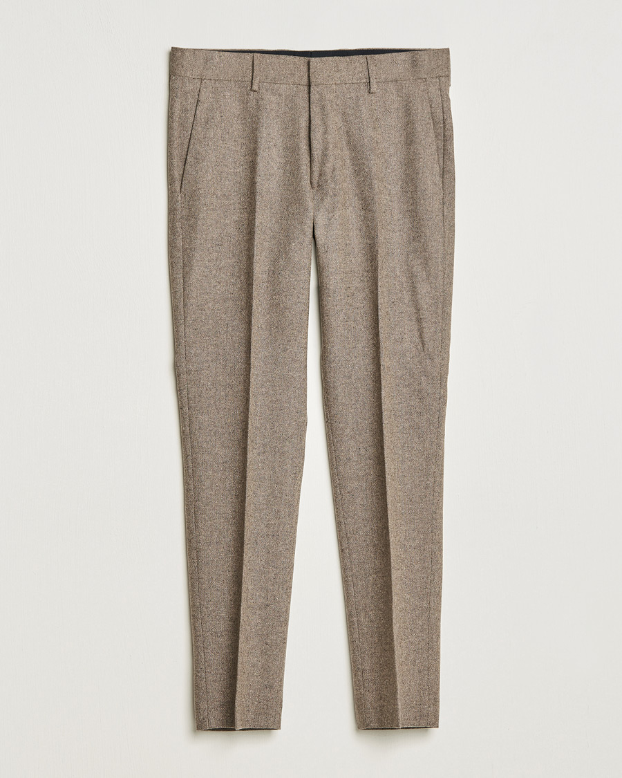 Men | Suit Trousers | Tiger of Sweden | Tenutas Brushed Wool Trousers Burlywood