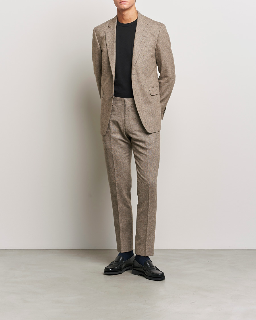 Men | Trousers | Tiger of Sweden | Tenutas Brushed Wool Trousers Burlywood
